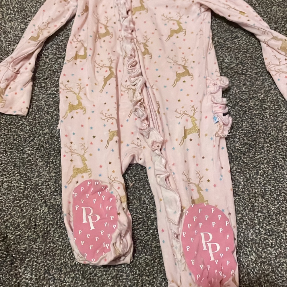 Posh Peanut Pink Reindeer Footie